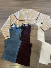 Load image into Gallery viewer, Stitched + Stripes Hannah Cardigan Sweater - Dune Combo
