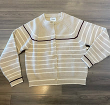 Load image into Gallery viewer, Stitched + Stripes Hannah Cardigan Sweater - Dune Combo