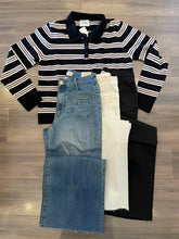 Load image into Gallery viewer, Stitches + Stripes Jodie Striped Polo Sweater
