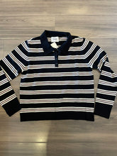 Load image into Gallery viewer, Stitches + Stripes Jodie Striped Polo Sweater