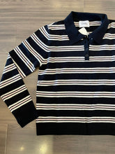 Load image into Gallery viewer, Stitches + Stripes Jodie Striped Polo Sweater