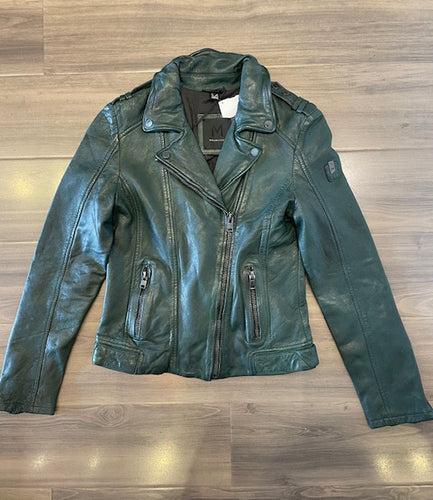 Mauritius Kyra Leather Jacket - Dark Green