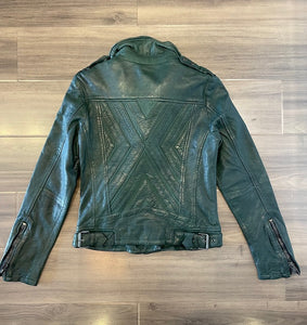 Mauritius Kyra Leather Jacket - Dark Green