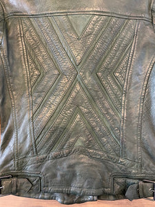 Mauritius Kyra Leather Jacket - Dark Green