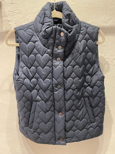 J. Society - Heart Puffer Vest - Navy