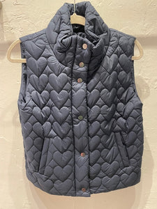 J. Society - Heart Puffer Vest - Navy