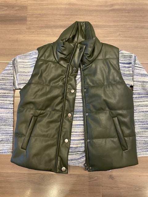J Society - Vegan Puffer Vest - Pine