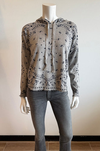 J Society - Bandana Distressed Hoodie - Heather