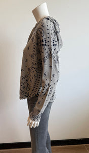 J Society - Bandana Distressed Hoodie - Heather