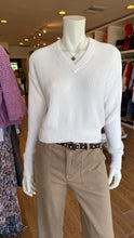 Load image into Gallery viewer, Minnie Rose - Cotton Shaker V-Neck - White