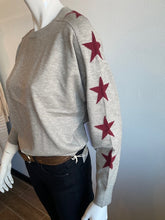 Load image into Gallery viewer, Six Fifty - Maddy Star Sweater - Heather Grey/Burgundy