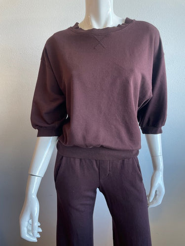Mila 3/4 Sleeve Sweatshirt - Bark