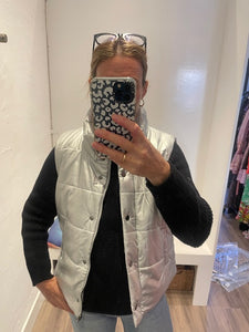 J Society - Vegan Puffer Vest - Silver