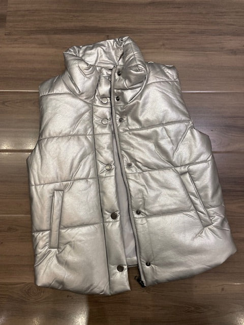 J Society - Vegan Puffer Vest - Silver