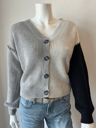 J Society - Color Block Cardi - Grey Combo