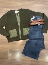 Load image into Gallery viewer, J Society Cardigan with Nylon Pocket - Military