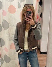Load image into Gallery viewer, J Society Bomber Jacket - Chocolate / Grey