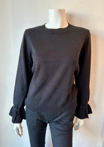 J Society Ruffle Sleeve Sweater - Black