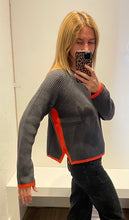 Load image into Gallery viewer, J. Society - Color Trimmed Shaker Crew - Shadow/ Orange