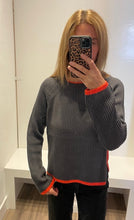 Load image into Gallery viewer, J. Society - Color Trimmed Shaker Crew - Shadow/ Orange