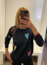 Load image into Gallery viewer, Zaket &amp; Plover- Intarsia Hearts- Dark Denim (Navy)