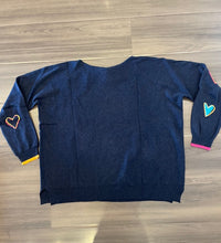 Load image into Gallery viewer, Zaket &amp; Plover- Intarsia Hearts- Dark Denim (Navy)