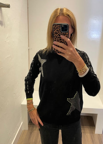 Zaket & Plover - Threaded Star Sweater - Black