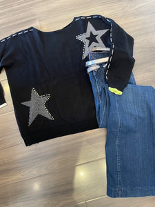 Zaket & Plover - Threaded Star Sweater - Black