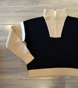 J. Society - Colorblock Quarter Zip Shaker - Black