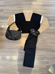 J. Society - Colorblock Quarter Zip Shaker - Black