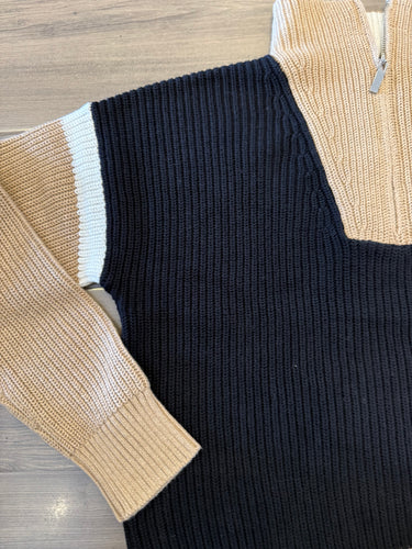J. Society - Colorblock Quarter Zip Shaker - Black