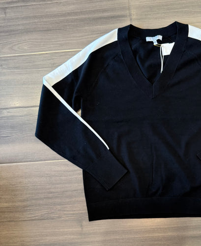 J Society - Single Stripe V Neck - Black
