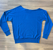 Load image into Gallery viewer, Minnie Rose - Cotton Cashmere Off Shoulder Sweater - Marogue Blue