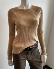 Load image into Gallery viewer, J Society - Suede Shoulder Patch Sweater - Wheat