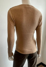 Load image into Gallery viewer, J Society - Suede Shoulder Patch Sweater - Wheat