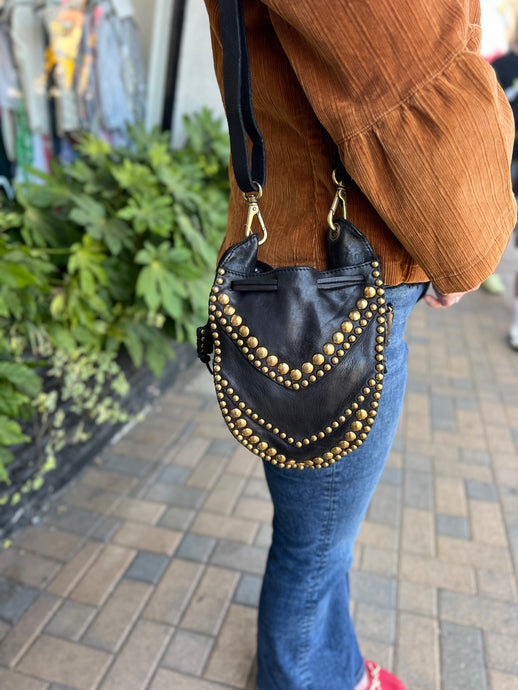 Campomaggi - Bucket Sphere Studs Crossbody - Black