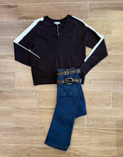 Load image into Gallery viewer, J. Society - Single Stripe V Neck - Chocolate