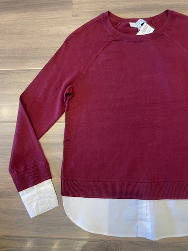 J. Society- Crew Neck Twofer- Bordeaux