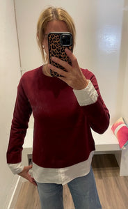 J. Society- Crew Neck Twofer- Bordeaux