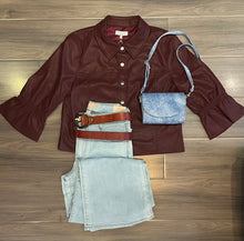 Load image into Gallery viewer, J Society - Cinched Sleeve Jacket - Bordeaux