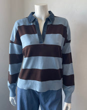 Load image into Gallery viewer, J Society - Denim Collar Polo - Cornflower/Coffee
