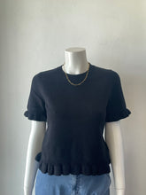 Load image into Gallery viewer, J Society - Short Sleeve Ruffle Edge - Black