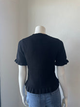 Load image into Gallery viewer, J Society - Short Sleeve Ruffle Edge - Black
