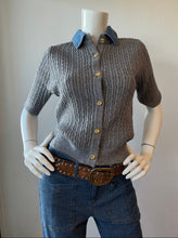 Load image into Gallery viewer, Velvet Heart - Rosie S/S Cable Knit Sweater - Heather