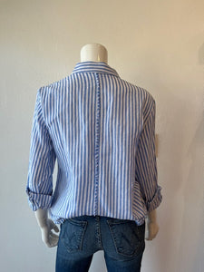 Melissa Nepton - Keny L/S Thin Stripe Shirt - Blue Stripe Texture