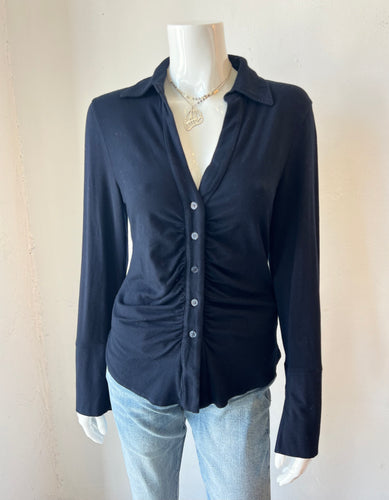 Mila Button Down Shirt - Navy