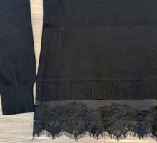 Load image into Gallery viewer, J Society - Lace Trim Crew - Black