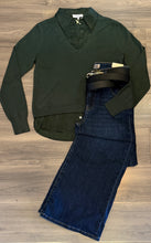 Load image into Gallery viewer, J Society -2Fer Washed Rayon Sweater - Pine