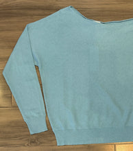 Load image into Gallery viewer, Minnie Rose - Cotton Cashmere Off Shoulder Sweater - Nordic Sky