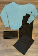 Load image into Gallery viewer, Minnie Rose - Cotton Cashmere Off Shoulder Sweater - Nordic Sky